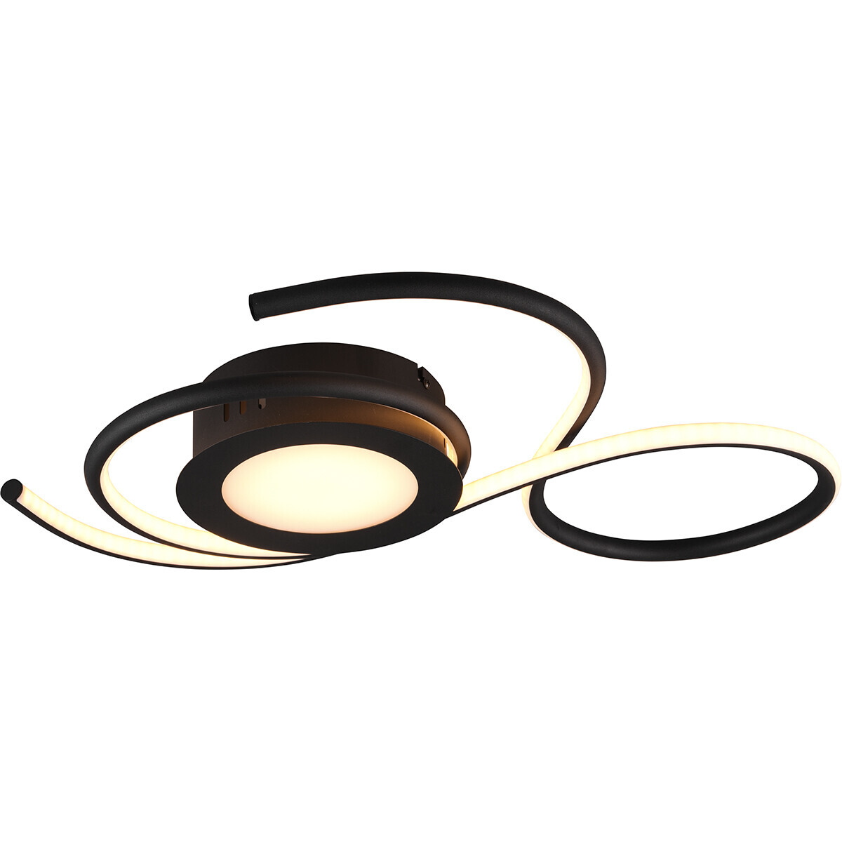 BES LED LED Plafondlamp - Plafondverlichting - Trion Jivino - 36W - Aanpasbare Kleur - Dimbaar - Rond - Mat Zwart - Aluminium