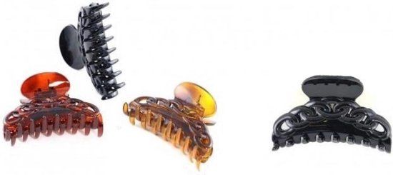Haarklemmen - Haarspelden - Haarclip - 9 cm - Zwart - Set 2 Stuks