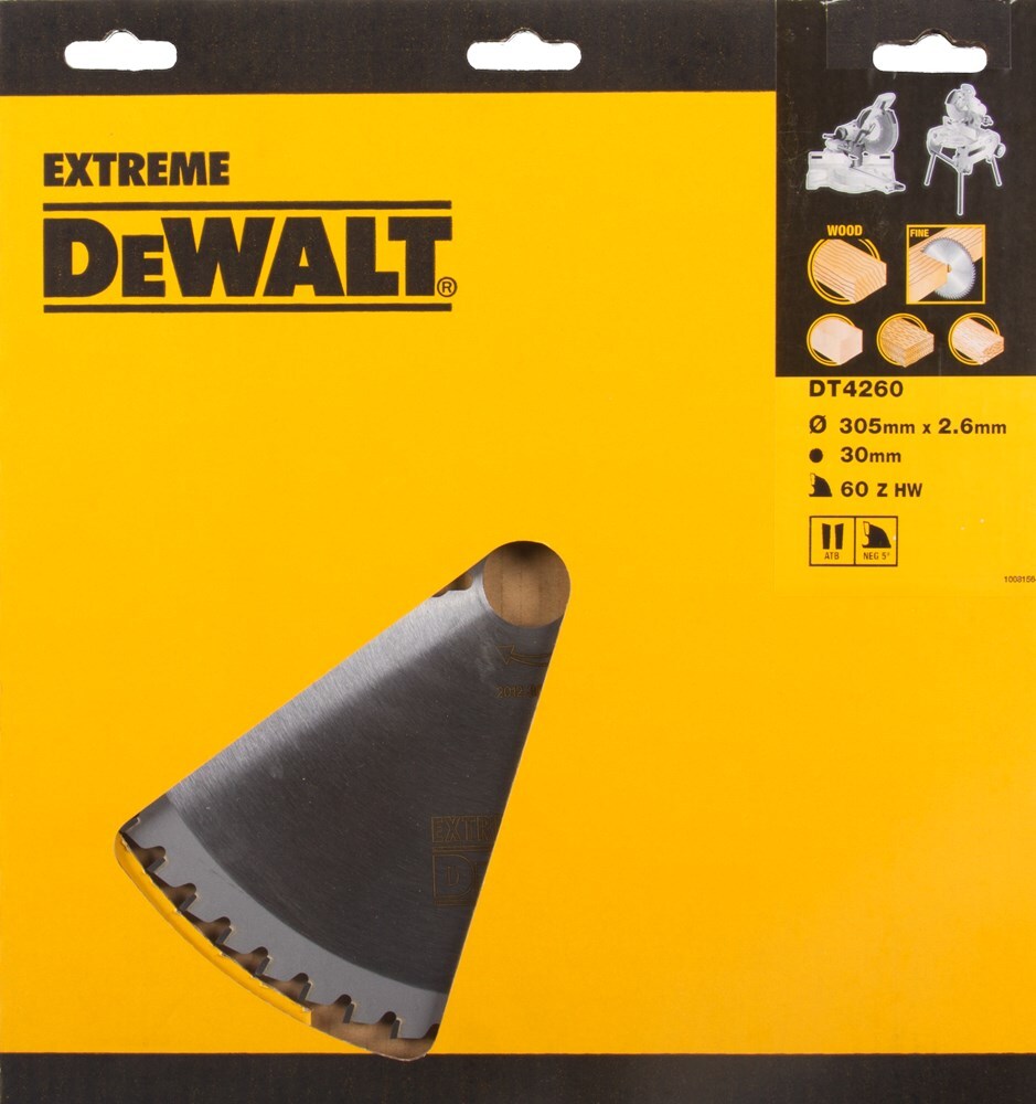 DeWalt DT4260 Extreme Cirkelzaagblad - 305 x 30 x 60T - Hout / Laminaat