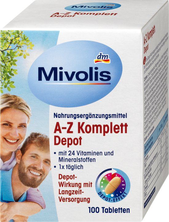 Mivolis A-Z Compleet Depot Tabletten - 24 Vitaminen & Mineralen - 100 stuks