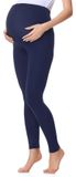 Be Mammy Dames Zwangerschapsleggings - Lang - Katoen - Elasthan - Yogabroek - Marineblauw - S