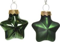 Decoris Ster Glas Glans-Mat Dennengroen 2x4.5x4cm