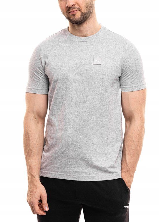 PUMA Sportshirt Heren - Grijs - Katoen - Maat S