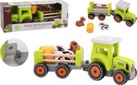 Jouéco Houten speelgoedtractor met accessoires - Groen