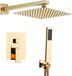 Merkloos Inbouwdoucheset Goud met Regendouchekop 25x25 cm en Handdouche