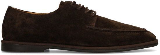 Manfield Heren Donkerbruine suède veterschoenen Maat 40