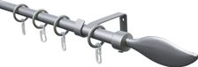 GARDINIA Barre à rideaux Set Métal, 1 voie, extensible, Aluminium