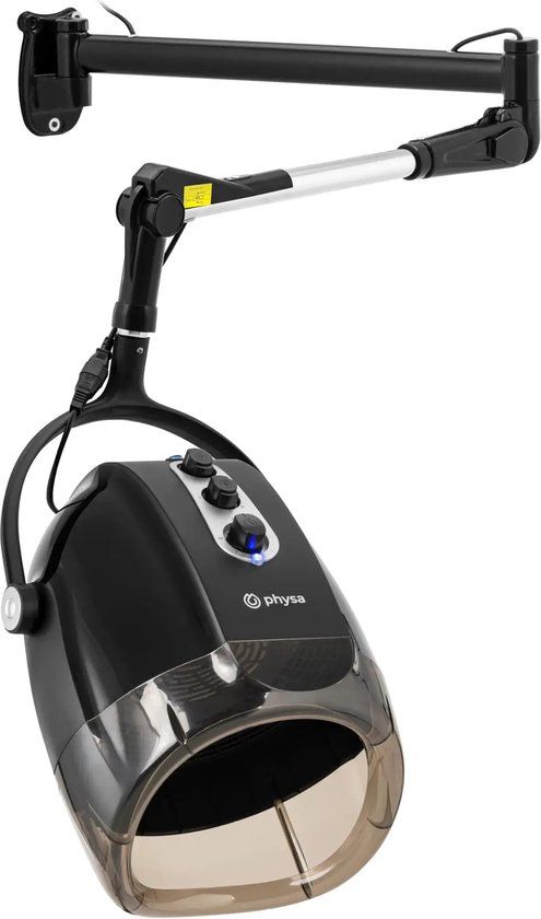 Haardroger - wandmontage - met ionenfunctie - 1000 W - 70 °C - Zwart