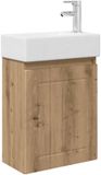 vidaXL Badkamermeubel met kraan Artisanaal eiken 45,5 x 25,5 x 84 cm