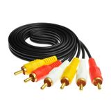 SATKIT RCA-kabel 3x stekker naar 3x stekker, composiet audio-/video-verlengkabel voor tv, dvd en geluidssysteem