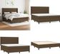 vidaXL Boxspring met matras stof donkerbruin 160x200 cm