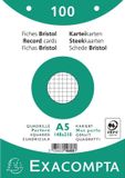 Exacompta 10x Pak 100 steekkaarten in folie - bristol geruit 5x5 geperforeerd - 148x210mm, Wit