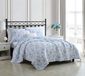 Laura Ashley Home Quilt Set-100 Gezellig, zacht en ademend, omkeerbaar en middelgroot gewicht voor alle seizoenen, katoen, blauw, Twin