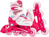 RAVEN Lia Verstelbare Skeelers Lichtgevende Wielen LED Roze/Wit 34-37