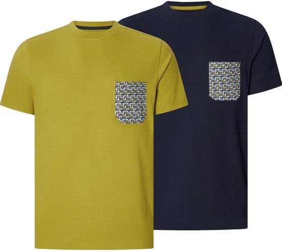 Babista Heren T-shirts, Set van 2, 68/70, Donkergeel, Plus Size