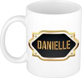 Bellatio Decorations Danielle naam cadeau mok / beker met gouden embleem