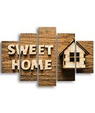 Homemania 5-delige muurschildering, voor woonkamer, slaapkamer, meerkleurig, 95 x 0,3 x 60 cm, HM205MDF225, MDF
