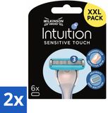 Wilkinson Intuition Sensitive Touch Navulmesjes met Verzorgende Gel - 6 Scheermesjes