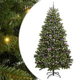 vidaXL Kunstkerstboom 240 cm 300 LED's Warmwit PVC en Staal Groen