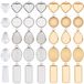 Merkloos Ovale Bezel Hanger Kralen - 60 Stuks Met Glas Cabochon - Roestvrij Stalen Hanger