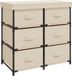vidaXL Opbergkast met 6 lades, 55x29x55 cm, staal, crèmekleurig