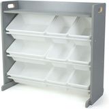 Humble Crew Inspire Toy Organizer with Shelf and 9 Storage Bins, White/Grey