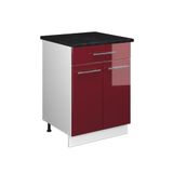 Vicco Meuble bas "Fame-Line", Bordeaux Haute brillance/Blanc, 60cm