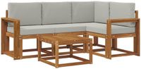 vidaXL Acacia Hout Hoek Loungeset Naturel en Lichtgrijs