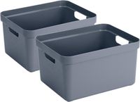 Sunware Boîte de rangement Sigma - 2 pièces - Plastique - 32 litres - Bleu foncé