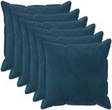 vidaXL - Kussensloop - 6 stuks - Hout - Blauw - 55 x 55 cm - Katoensatijn