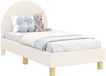 vidaXL Peuterbedframe met hoofdboard Crèmekleurig 70 x 140 cm Bouclé