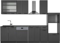 Vicco Fame-Line Complete keukeneenheid – 300 cm met hoge kast, WB Antraciet Donkergrijs