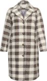 Kaffe Curve Damesjas Salina Parka Grijs/Beige Ruit 46