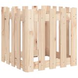 VidaXL Plantenbak met hekontwerp 50x50x50 cm massief grenenhout