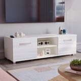 Vida Designs Cosmo TV Unit 2 Deur Moderne Gloss Matte MDF Woonkamer Kast Media Stand Furntiure Wit 120cm