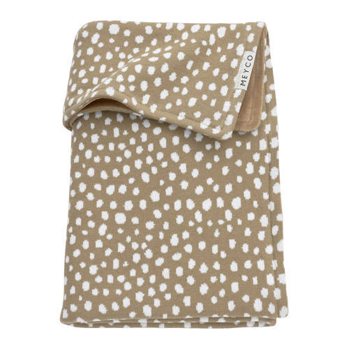 Meyco Meyco baby wiegdeken velvet Cheetah 75x100 cm taupe