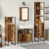 vidaXL Badkamermeubel Set 4-delig Antiek Hout 33 x 33 x 185,5 cm