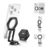 NEEWER Dubbele magnetische statiefhouder met boogtype basis, verstelbare aluminium mobiele telefoonhouder, compatibel met MagSafe iPhone Samsung Android voor video-opname, PA161