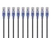 Monoprice SlimRun 10 stuks Cat6A ethernet-patchkabel - blanke koperdraad RJ45 UTP zonder problemen 10G 30AWG 0,9m zwart
