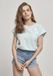 Urban Classics Color Melange Extended Shoulder Dames T-shirt - 5XL - Blauw