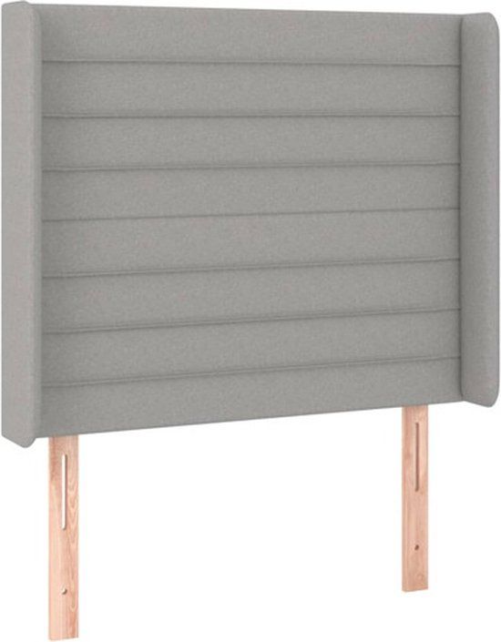 VidaXL Hoofdbord met randen 83x16x118/128 cm stof lichtgrijs