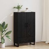 vidaXL Highboard Zwart Eiken Bewerkt Hout