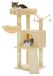 Chat - modèle XS avec maisonnette - 4 niveaux - Bois et sisal - Arbre à chat pour chats et chatons - Avec jouet pompon - Beige