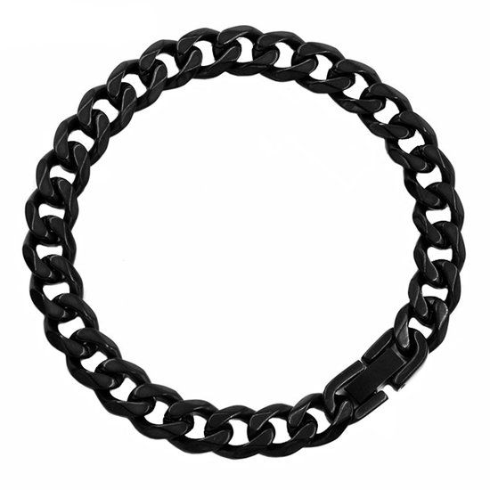 LGT JWLS Heren armband Edelstaal Link chain Black 9mm