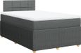 vidaXL Boxspring met matras stof donkergrijs 120x200 cm