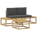 vidaXL - Buiten - bank - set - 3 - st - Wit - en - antracietkleurig - Polyester
