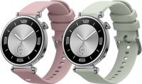 kwmobile 2x horlogebandjes geschikt voor Huawei Watch GT5 41mm / GT5 Pro 42mm / Watch GT4 41mm bandje - Smartwatch bandjes van TPU - Activity tracker horloge band in lavendel / pastelgroen