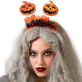 Atosa Halloween/horror verkleed diadeem/tiara - met pompoenen - kunststof - voor dames/meisjes
