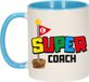 Bellatio Decorations Cadeau koffie/thee mok voor coach/mentor - blauw - super coach - 300 ml