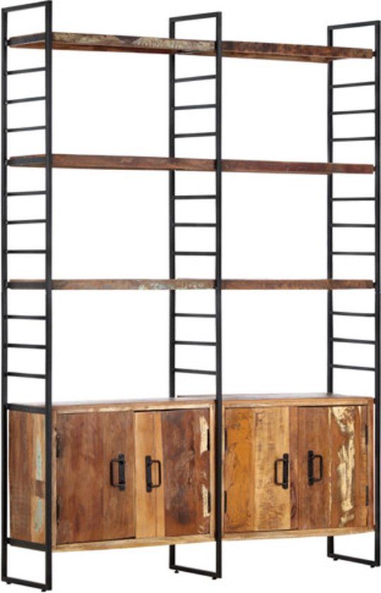 vidaXL Boekenkast met 4 schappen 124x30x180 cm massief gerecycled hout